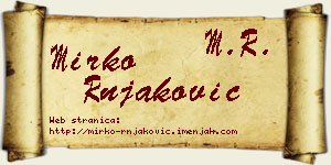Mirko Rnjaković vizit kartica